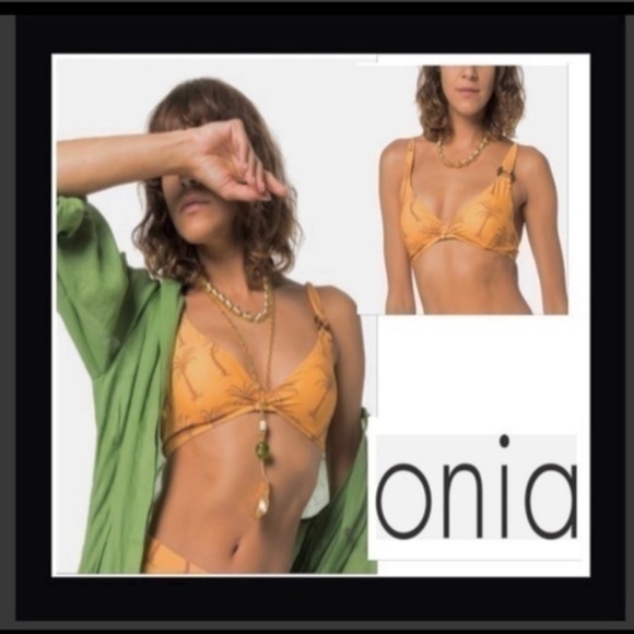 Onia Claire bikini top NWT tropical palms - Picture 2 of 6